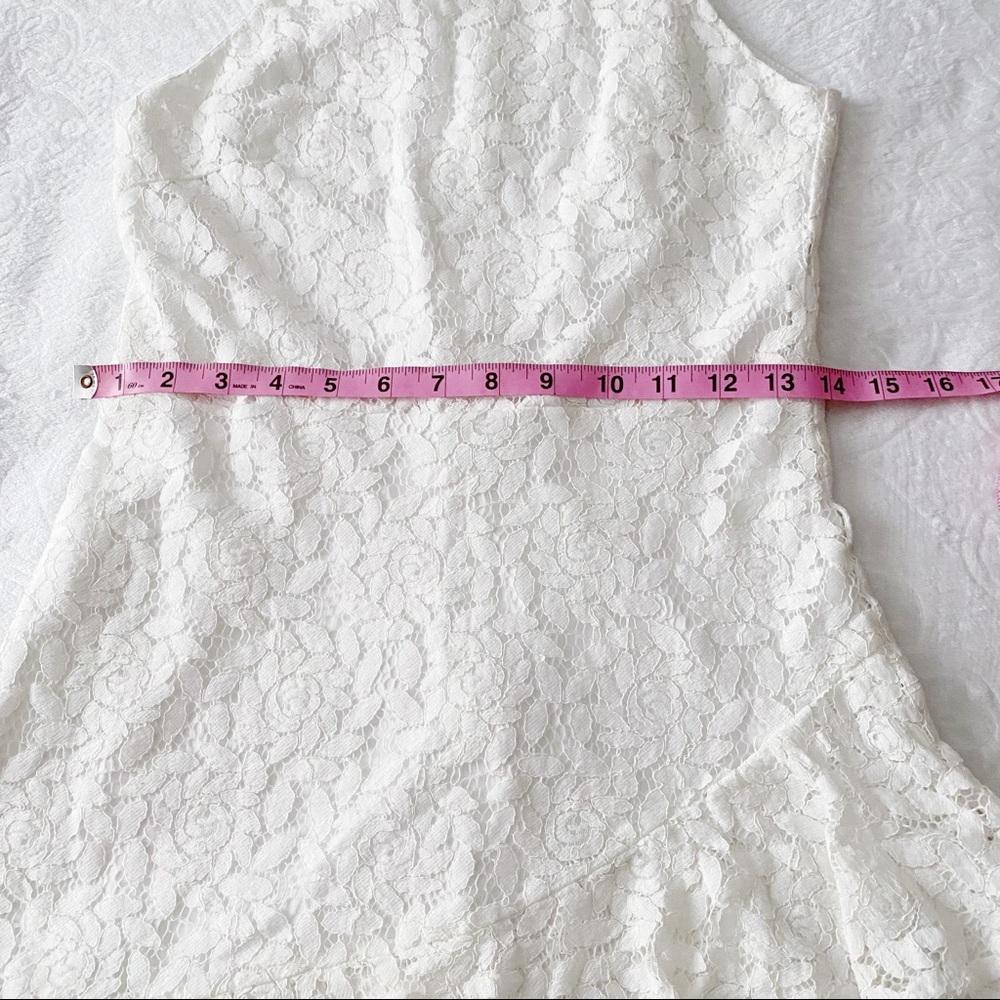 She & Sky Lace Ruffle White Tank Mini Dress - Picture 5 of 11